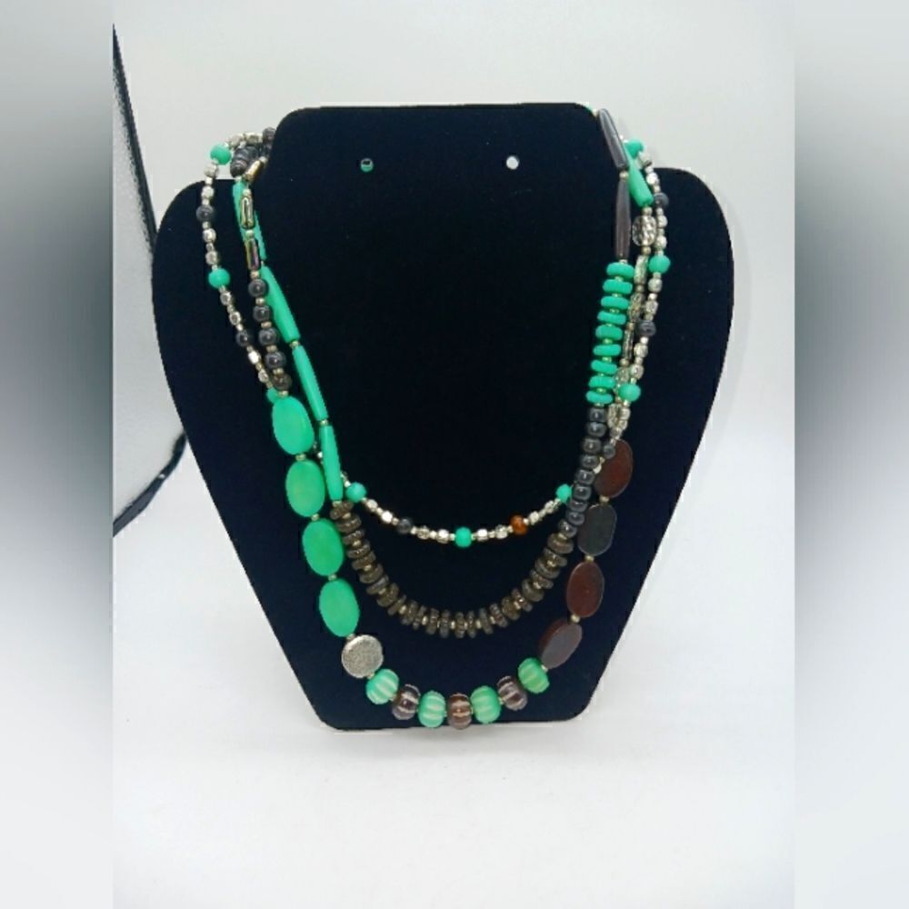 Seafoam Medley Teir Boho Necklace 
